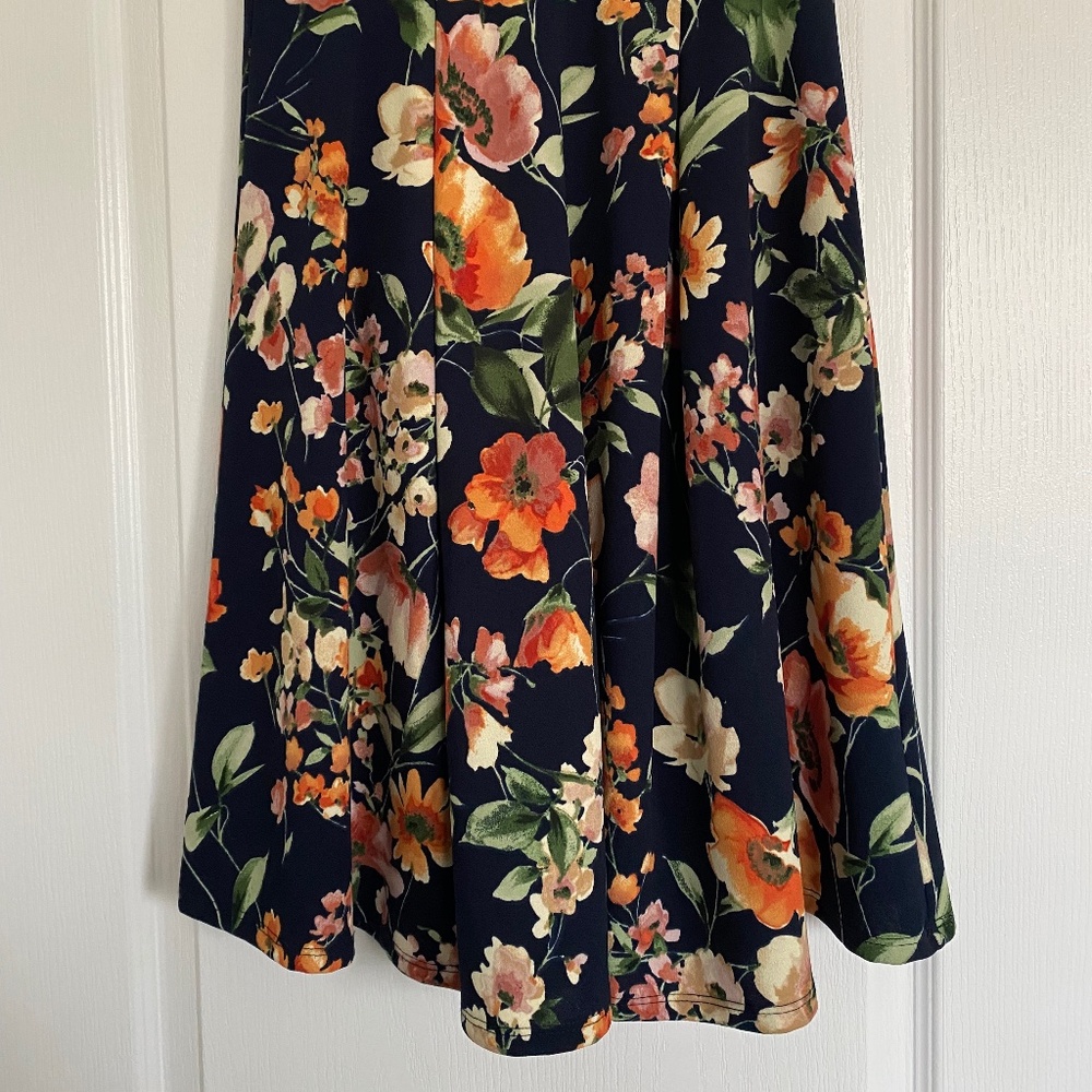 Knee Length Floral Skirt